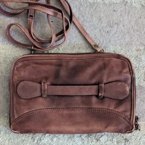 Free People Brown Leather Crossbody Wallet